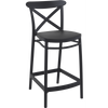 Siesta Cross Bar Stool 65cm (Counter Height) - Black