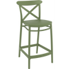 Siesta Cross Bar Stool 65cm (Counter Height) - Olive Green