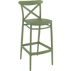 Siesta Cross Bar Stool 75cm (Dry Bar Height) - Olive Green