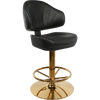 Bernard Gaming Stool Black Vinyl / 550DIA Disc Base Gold Gloss + Trendler Swivel (Extended warranty)