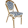 Durafurn Eiffel Chair - Natural Frame - Navy / White Chevron