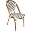 Durafurn Eiffel Chair - Natural Frame - Dark Grey/ White Chevron