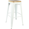 Durafurn Riviera 750 Stool with Timber Seat - White