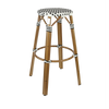 Durafurn Eiffel 750 Backless Stool - Natural Frame - White/Black Standard