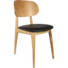 Durafurn Ban Chair - Black Dolaro Vinyl Seat - Trojan Oak Frame