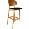 Durafurn Ban Barstool - Black Dolaro Vinyl Seat - Trojan Oak Frame