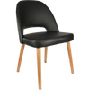 Durafurn Semifreddo Chair - Trojan Oak Legs/Black Vinyl