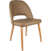 Durafurn Semifreddo Chair - Trojan Oak Legs/Taupe Vinyl