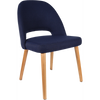Durafurn Semifreddo Chair - Trojan Oak Legs/Navy Woven Fabric
