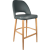 Durafurn Semifreddo Stool - Trojan Oak Legs/Anthracite Vinyl