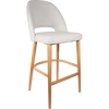 Durafurn Semifreddo Stool - Trojan Oak Legs/ Light Grey Woven Fabric