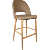 Durafurn Semifreddo Stool - Trojan Oak Legs/Taupe Vinyl