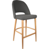 Durafurn Semifreddo Stool - Trojan Oak Legs/Anthracite Woven Fabric