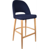 Durafurn Semifreddo Stool - Trojan Oak Legs/Navy Woven Fabric