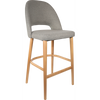Durafurn Semifreddo Stool - Trojan Oak Legs/Taupe Woven Fabric