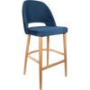 Durafurn Semifreddo Stool - Trojan Oak Legs/Denim Velvet