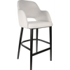 Durafurn Sorbet Stool - Black Legs/ Light Grey Woven Fabric