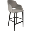 Durafurn Sorbet Stool - Black Legs/Taupe Woven Fabric