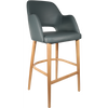 Durafurn Sorbet Stool - Trojan Oak Legs/Anthracite Vinyl