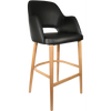 Durafurn Sorbet Stool - Trojan Oak Legs/Black Vinyl