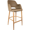 Durafurn Sorbet Stool - Trojan Oak Legs/Taupe Vinyl