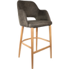 Durafurn Sorbet Stool - Trojan Oak Legs/Charcoal Premium Vinyl