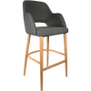Durafurn Sorbet Stool - Trojan Oak Legs/Anthracite Woven Fabric