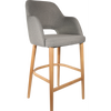 Durafurn Sorbet Stool - Trojan Oak Legs/Taupe Woven Fabric