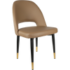Durafurn Semifreddo Chair - Black Metal 450h Legs/Taupe Vinyl