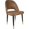 Durafurn Semifreddo Chair - Black Metal 450h Legs/Mocha Fabric