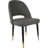 Durafurn Semifreddo Chair - Black Metal 450h Legs/Anthracite Woven Fabric