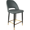 Durafurn Semifreddo Counter Stool - Black Metal 650h Legs/Anthracite Vinyl
