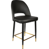 Durafurn Semifreddo Counter Stool - Black Metal 650h Legs/Black Vinyl
