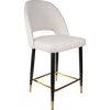 Durafurn Semifreddo Counter Stool - Black Metal 650h Legs/Light Grey Woven Fabric
