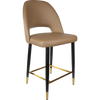 Durafurn Semifreddo Counter Stool - Black Metal 650h Legs/Taupe Vinyl