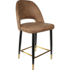 Durafurn Semifreddo Counter Stool - Black Metal 650h Legs/Mocha Fabric