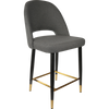 Durafurn Semifreddo Counter Stool - Black Metal 650h Legs/Anthracite Woven Fabric
