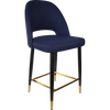 Durafurn Semifreddo Counter Stool - Black Metal 650h Legs/Navy Woven Fabric