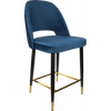 Durafurn Semifreddo Counter Stool - Black Metal 650h Legs/Denim Velvet