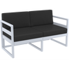 Siesta Mykonos Lounge Sofa - Silver Grey with Black Cushions