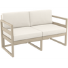 Siesta Mykonos Lounge Sofa - Taupe with Beige Cushions