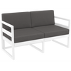 Siesta Mykonos Lounge Sofa - White with Dark Grey Cushions
