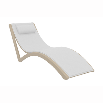 Taupe / White Seat Cushion with Pillow