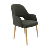 Bourbon Armchair - Anthracite Fabric with Oak Round Legs