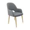 Bourbon Armchair - Taupe with Oak Round Legs