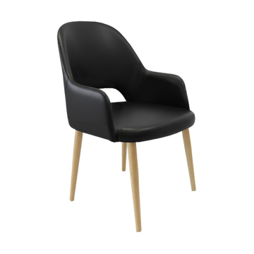 Oak Round Legs / Black Vinyl