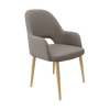 Bourbon Armchair - Taupe with Oak Round Legs