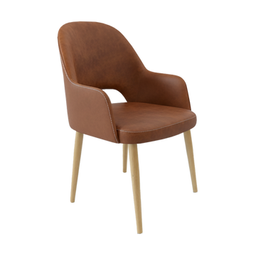 Oak Round Legs / Tan Fabric