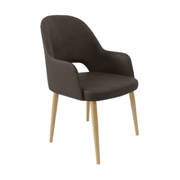 Oak Round Legs / Charcoal Fabric