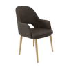 Bourbon Armchair - Charcoal Fabric  with Oak Round Legs